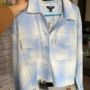 Express plaid cropped shacket extra large.